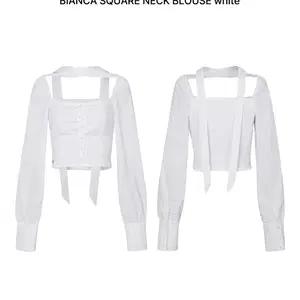 페인오어플레져 비앙카 스퀘어넥 블라우스 화이트 BIANCA SQUARE NECK BLOUSE