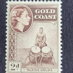 1952년 영국 엘리자베스여왕 기념 우표GOLD COAST  "TALKING DRUMS"