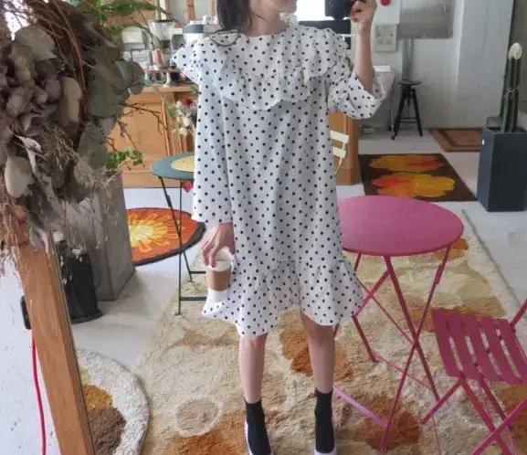 쉬폰 땡땡이 원피스