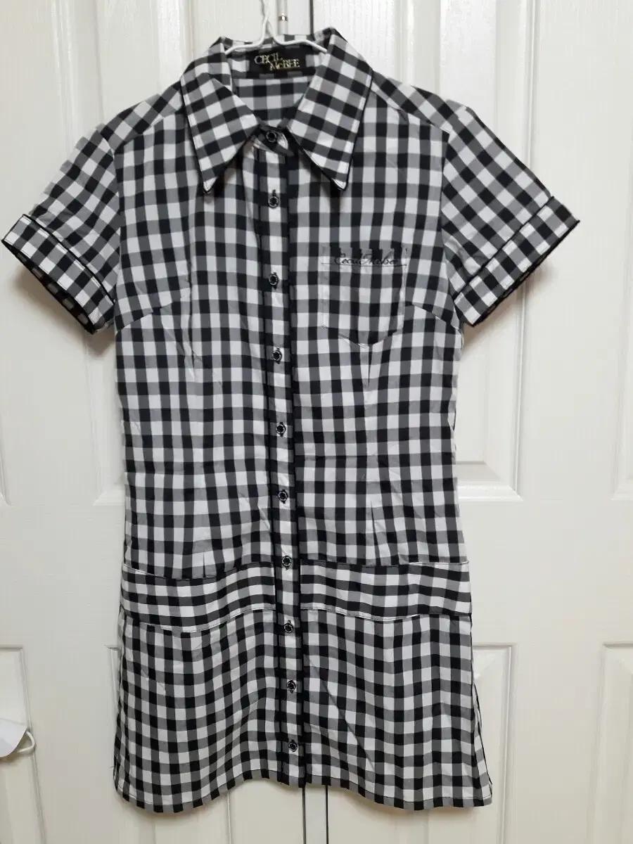 CECIL McBEE 글렘체크 미니 셔츠 원피스