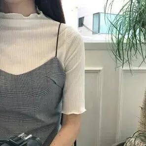 [55] 봄가을여름 체크 끈 원피스