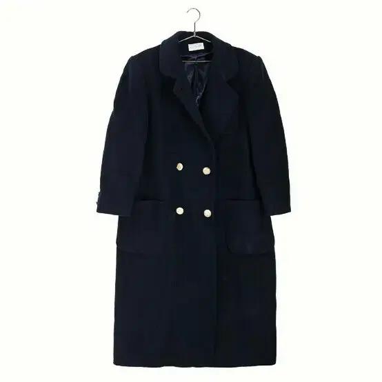 [XL~2XL] 빅사이즈 여성 네이비 롱 더블 울 코트 롱코트 울코트