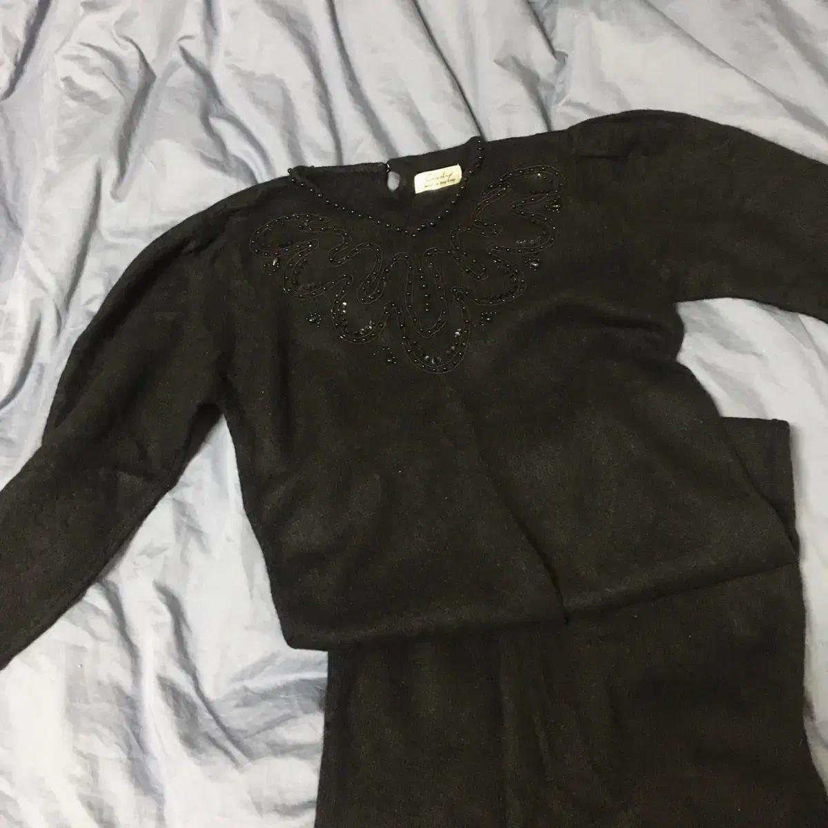 빈티지 일본 앙고라 비즈 원피스 드레스