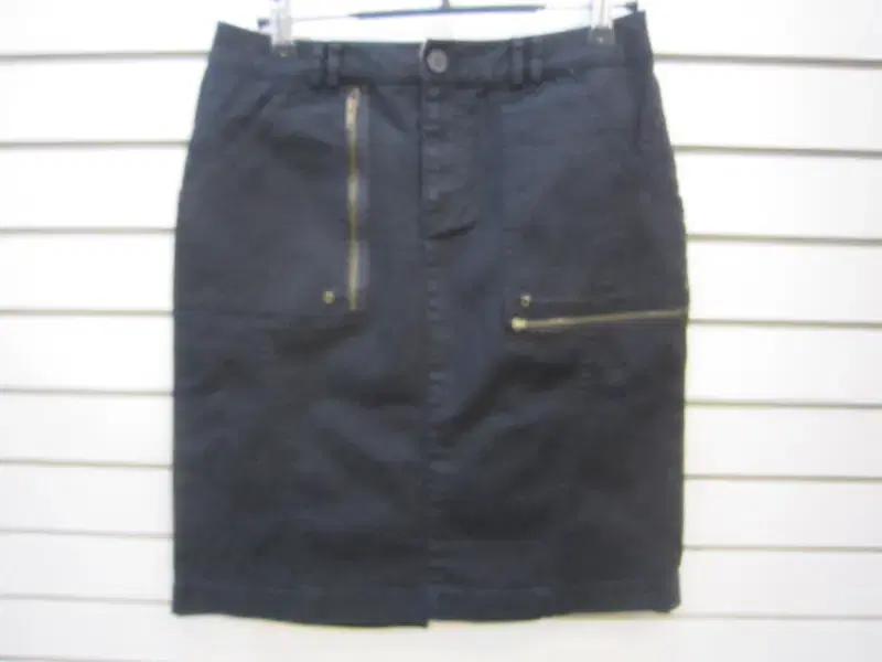 일본 pajarito 검정 면스판 캐주얼 스커트 n24