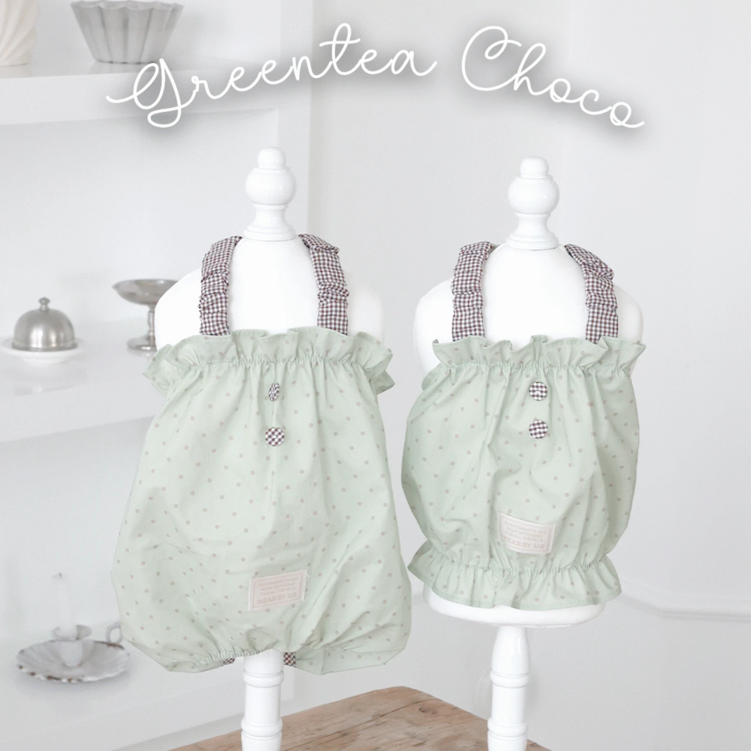 cookie crop top & romper (greentea choco)
