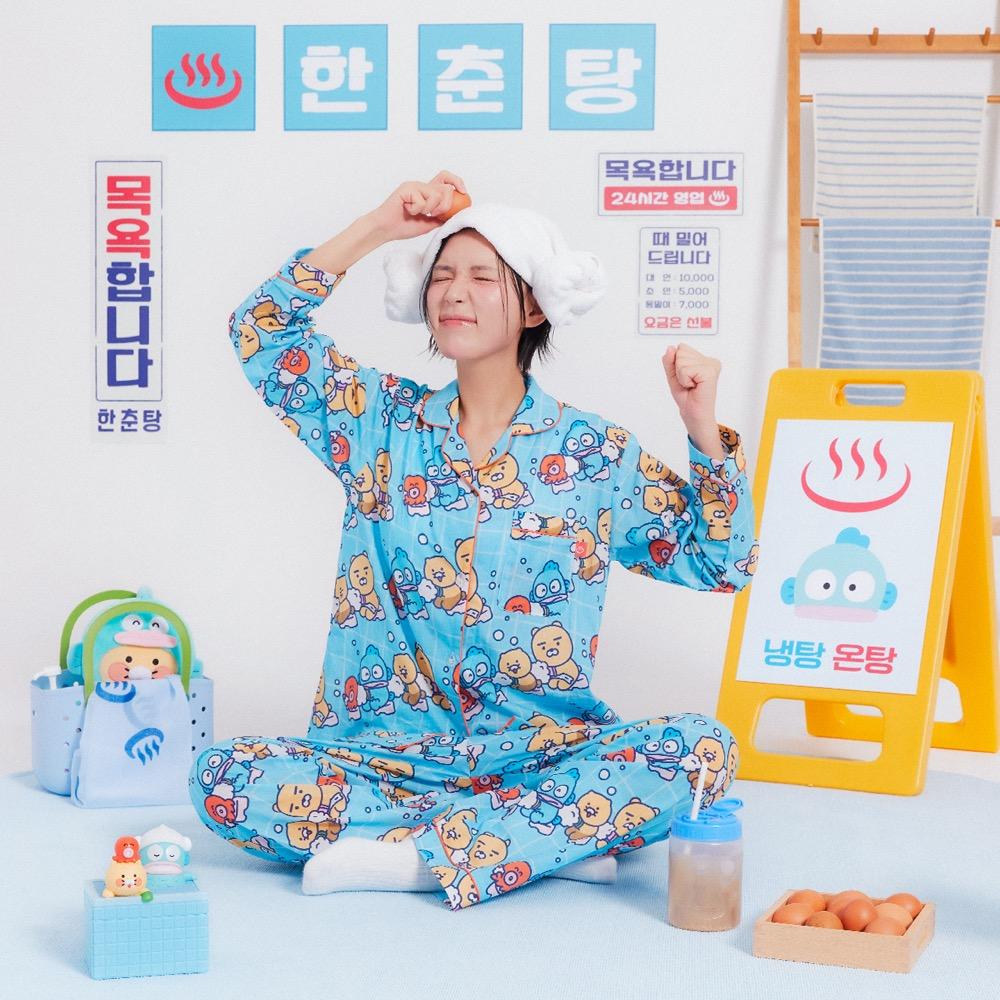 "부드러운 모달 소재" 한교동X카카오프렌즈 여성 파자마_춘식이
