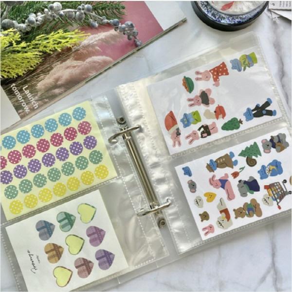 람찌네소품샵 씰스 스티커 가로M-2 속지(양면) 10장 1SET