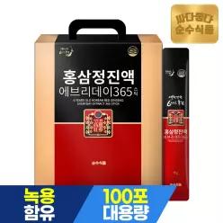 순수식품 6년근 홍삼 스틱 1박스(100포) 홍삼정진액 에브리데이 365