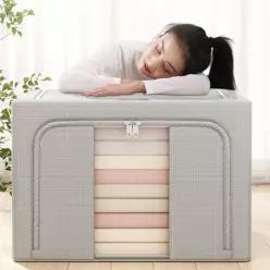와이드 이불보관 대형 정리 보관함 옷장 패딩정리함 수납 보관팩 리빙박스 66L