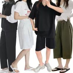 주발이네 여름 봄 빅사이즈 트레이닝상하세트 상의 하의 홈웨어 운동복 츄리닝 조거 와이드 배기 반팔 긴팔