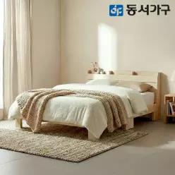 동서가구 순수 히노끼 편백나무 100% 프레임 평상형, 수납헤드 원목침대 (S/SS/Q/매트선택)