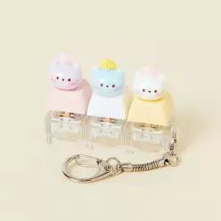 3구 클리커 딸깍이 키캡 키링 고양이