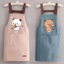 주방 방수 내유성 앞치마 애니메이션 요리 솔리드 컬러 호텔 작업복 선물