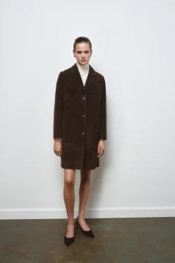 ZARA ZW 컬렉션 limited edition 100% 스웨이드 코트 - 다크 브라운 2969/062/716