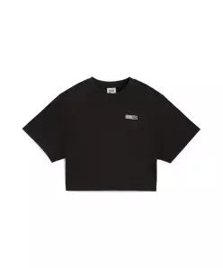 633806 01 스포츠웨어 데일리룩 01 01 x 로제 릴렉스드 티 블랙 01 5328692