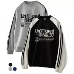 매장정품 언탭트 스튜디오 UNTAPPED STUDIO 레트로 레터링 그래픽 트랙 스포티 오버핏 맨투맨 3COLOR AZUN0