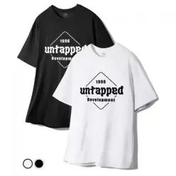 매장정품 언탭트 스튜디오 UNTAPPED STUDIO 스퀘어 시그니처 퓨어코튼 빅 오버핏 반팔 티셔츠 2 COLOR GUN0