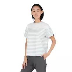ホ?ルア?ス 우먼 Whole Earth 반팔 티셔츠 보더 WE2TDZ56 GRY 그레이 속건 -그레이 453479