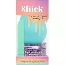 Sliick At Home 여성용 왁싱 키트 - 아사이 베리 향, 제모용 하드 왁스 키트, 전자레인지 멜팅 컵, 어플리