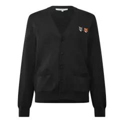 Maison Kitsune 메종 키츠네 남성 더블 폭스 후드드 가디건 - 차콜 7832660