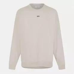 Off White 오프 화이트 스케이트 크루넥 긴팔 스웨트셔츠 - 스톤/블랙 7750648