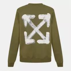 Off White 오프 화이트 크루넥 긴팔 정사이즈 스웨트셔츠 - 모스 7750680