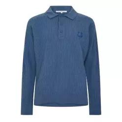 Maison Kitsune 메종 키츠네 남성 여우 후드 울 점퍼 니트 긴팔 폴로 셔츠 7816623