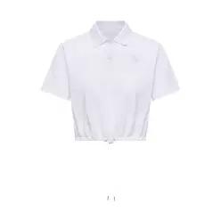 몽클레르 크롭 코튼 피케 폴로 셔츠 화이트 26SS L1-093-8A00005-89A16-00A