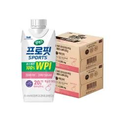 매일유업 프로핏 SPORTS WPI 드링크 복숭아 아이스티 2박스 (330ml*12팩*2박스)