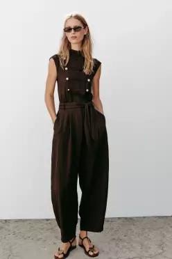 ZARA 토글 벨트 점프수트 - 브라운 2945/741/700