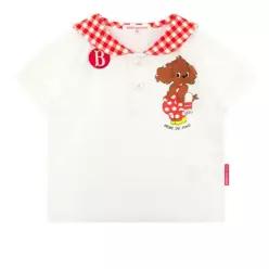 BEBE DE PINO 베이비 도티 체크 세일러 피케 티셔츠_BP62TC121 481602