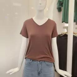 여름 찰랑 스판 V넥 반팔 티셔츠 (622842) _EPT