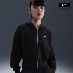 매장정품 나이키 여성 스포츠웨어 피닉스 플리스 루즈 풀집 크롭 후디 HV2427-010 435343