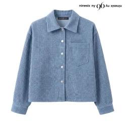 심플 카라넥 스트라이프 데님 셔츠 NQ3BA010L0 추천 나인식스뉴욕