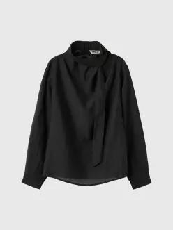 실키 스카프 블라우스 BLACK GF1LBL507 GF1LBL507BK