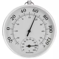 실내 실외 온도계 - 날씨 다이얼 습도계 벽 테이블 자동차 온실 또는 장식용 배터리 필요 없음 지름 4인치