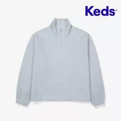 Keds 니트 본딩 하프집 맨투맨KD2POF4102FLBU