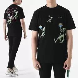 오프화이트 OMAA038 에일리언 반팔티셔츠 블랙