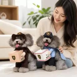 반려동물 택배기사 코스튬 강아지 고양이 할로윈 의상