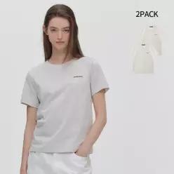 마리끌레르 2PACK 클래식 로고 레귤러핏 반팔 티셔츠(MAGBTS19MOT)