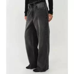 룩캐스트 408 세미 와이드 레그 데님 팬츠 SEMI WIDE LEG DENIM PANTS_2colors
