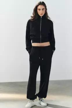 ZARA 자라 플러시 조거 팬츠 - 블랙 2615/804/800 401403