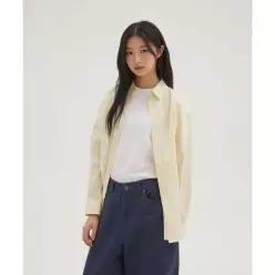 SPAO 파인코튼 여성 스트라이프 오버핏 셔츠 SPYSG23G02