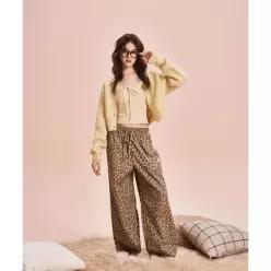 SPAO 산리오캐릭터즈 헬로키티 레오파드 잠옷바지브라운 SPPPG23U07
