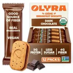 올리라 샌드위치 브렉퍼스트 비스킷 다크 초코 (12개) 고섬유질 간식 Dark Chocolate 1.33 Ounce (Pack of 12)