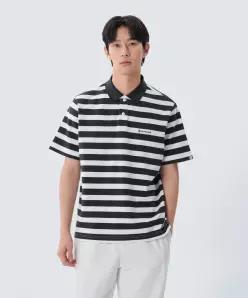 매장정품 어패럴 SNOW PEAK APPAREL S25MMFPS49NY 코튼 스트라이프 폴로 티셔츠 S2549
