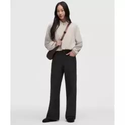룰루레몬 LULULEMON 이지파이브 미드라이즈 클래식 와이드 팬츠 아시아 핏 BLK