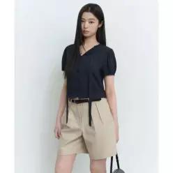 무신사스탠다드 우먼즈 리버스 투 턱 와이드 치노 쇼츠 라이트 베이지 MWFPH5C01-LB 577226