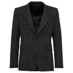 Alexander McQueen 핀스트라이프 싱글 브레스티드 블레이저 774669QUAAR TP434936844