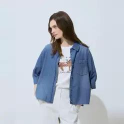 요하넥스 도트 루즈핏 데님셔츠 블라우스 J6B5B01 J6B5B01-ECL 1206459